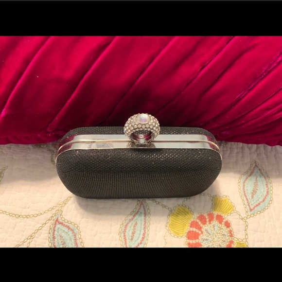 **2/$20** Black gala glam clutch party diamond handle - Picture 3 of 3